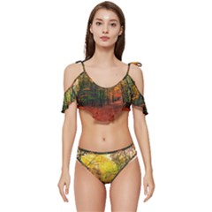 Forest Woods Autumn Nature Ruffle Edge Tie Up Bikini Set	 by Proyonanggan