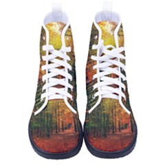 Forest Woods Autumn Nature Men s High-top Canvas Sneakers by Proyonanggan