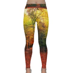 Forest Woods Autumn Nature Classic Yoga Leggings by Proyonanggan