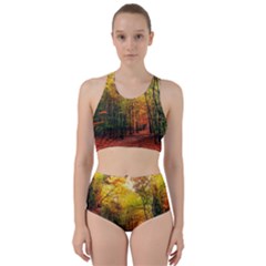 Forest Woods Autumn Nature Racer Back Bikini Set by Proyonanggan