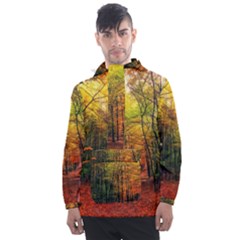 Forest Woods Autumn Nature Men s Front Pocket Pullover Windbreaker