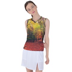 Forest Woods Autumn Nature Women s Sleeveless Sports Top by Proyonanggan