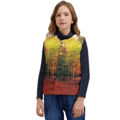 Forest Woods Autumn Nature Kid s Button Up Puffer Vest	