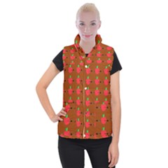 Apple Arrow Pattern Design Drawing Women s Button Up Vest