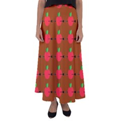 Apple Arrow Pattern Design Drawing Flared Maxi Skirt by Proyonanggan