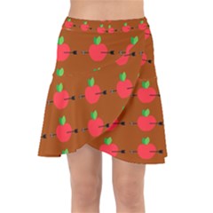 Apple Arrow Pattern Design Drawing Wrap Front Skirt by Proyonanggan