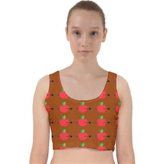 Apple Arrow Pattern Design Drawing Velvet Racer Back Crop Top by Proyonanggan