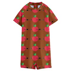 Apple Arrow Pattern Design Drawing Kids  Boyleg Half Suit Swimwear by Proyonanggan