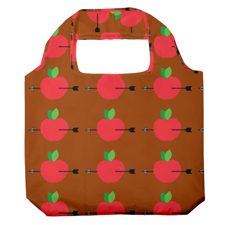 Apple Arrow Pattern Design Drawing Premium Foldable Grocery Recycle Bag