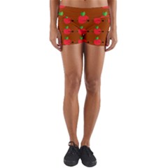 Apple Arrow Pattern Design Drawing Yoga Shorts by Proyonanggan