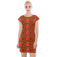 Apple Arrow Pattern Design Drawing Cap Sleeve Bodycon Dress by Proyonanggan