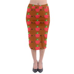 Apple Arrow Pattern Design Drawing Midi Pencil Skirt by Proyonanggan