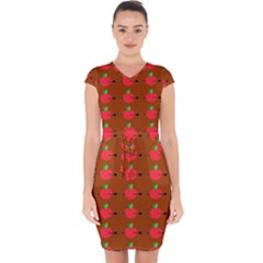 Apple Arrow Pattern Design Drawing Capsleeve Drawstring Dress  by Proyonanggan