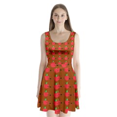 Apple Arrow Pattern Design Drawing Split Back Mini Dress  by Proyonanggan