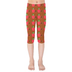 Apple Arrow Pattern Design Drawing Kids  Capri Leggings  by Proyonanggan