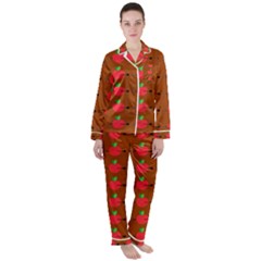 Apple Arrow Pattern Design Drawing Women s Long Sleeve Satin Pajamas Set	 by Proyonanggan