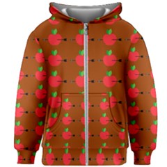 Apple Arrow Pattern Design Drawing Kids  Zipper Hoodie Without Drawstring