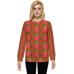 Apple Arrow Pattern Design Drawing Hidden Pocket Sweatshirt