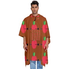 Apple Arrow Pattern Design Drawing Men s Hooded Rain Ponchos by Proyonanggan