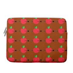 Apple Arrow Pattern Design Drawing 14  Vertical Laptop Sleeve Case With Pocket