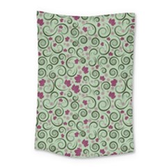 Swirls Foliage Leaves Green Small Tapestry