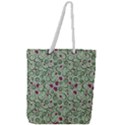 Swirls Foliage Leaves Green Full Print Rope Handle Tote (Large) View1