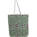 Swirls Foliage Leaves Green Full Print Rope Handle Tote (Large) View2