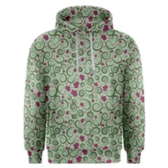 Swirls Foliage Leaves Green Men s Overhead Hoodie