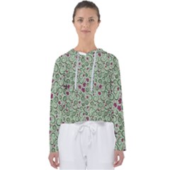 Swirls Foliage Leaves Green Women s Slouchy Sweat