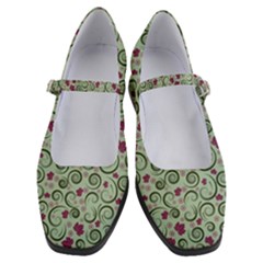 Swirls Foliage Leaves Green Women s Mary Jane Shoes by Proyonanggan