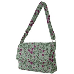 Swirls Foliage Leaves Green Full Print Messenger Bag (l) by Proyonanggan