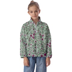 Swirls Foliage Leaves Green Kids  Half Zip Hoodie