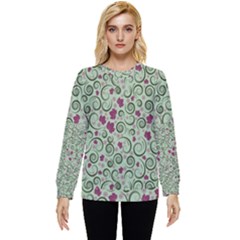 Swirls Foliage Leaves Green Hidden Pocket Sweatshirt