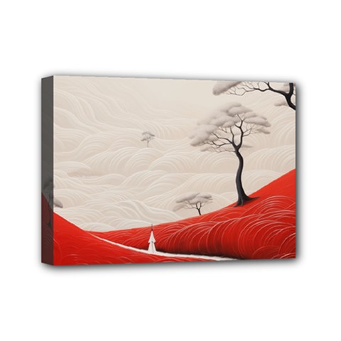 Trees Forest Path Mini Canvas 7  X 5  (stretched) by Proyonanggan