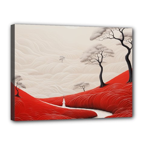 Trees Forest Path Canvas 16  X 12  (stretched) by Proyonanggan