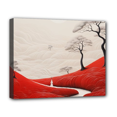 Trees Forest Path Deluxe Canvas 20  X 16  (stretched) by Proyonanggan