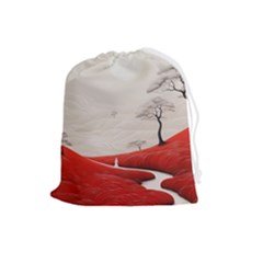 Trees Forest Path Drawstring Pouch (large) by Proyonanggan