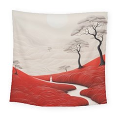 Trees Forest Path Square Tapestry (large)