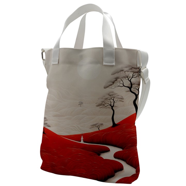 Trees Forest Path Canvas Messenger Bag