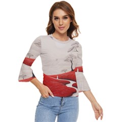 Trees Forest Path Bell Sleeve Top