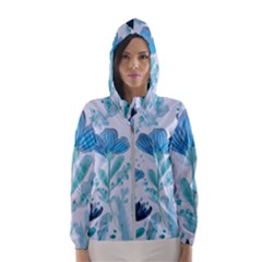 Flowers Petals Bloom Women s Hooded Windbreaker