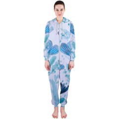 Flowers Petals Bloom Hooded Jumpsuit (ladies)