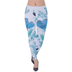 Flowers Petals Bloom Velvet Leggings