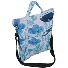 Flowers Petals Bloom Fold Over Handle Tote Bag by Proyonanggan