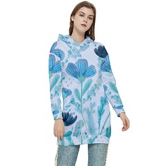 Flowers Petals Bloom Women s Long Oversized Pullover Hoodie