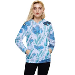 Flowers Petals Bloom Women s Lightweight Drawstring Hoodie