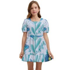 Flowers Petals Bloom Kids  Short Sleeve Dolly Dress