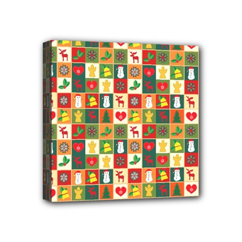 Template Christmas Pattern Mini Canvas 4  X 4  (stretched)