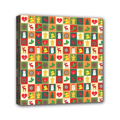 Template Christmas Pattern Mini Canvas 6  X 6  (stretched)