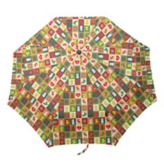 Template Christmas Pattern Folding Umbrellas